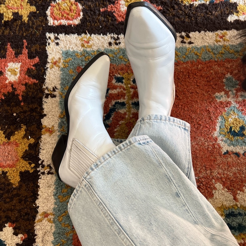 ASOS White Faux Leather Boots